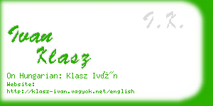 ivan klasz business card